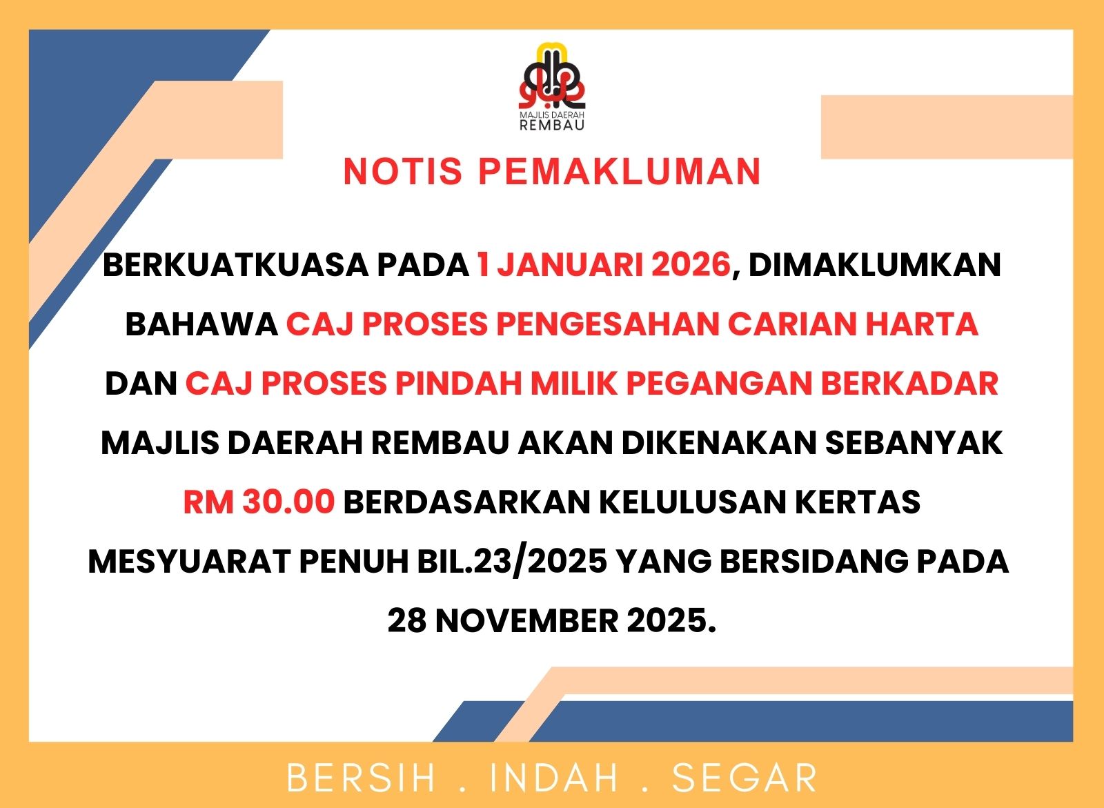 NOTIS PEMAKLUMAN CARIAN HARTA